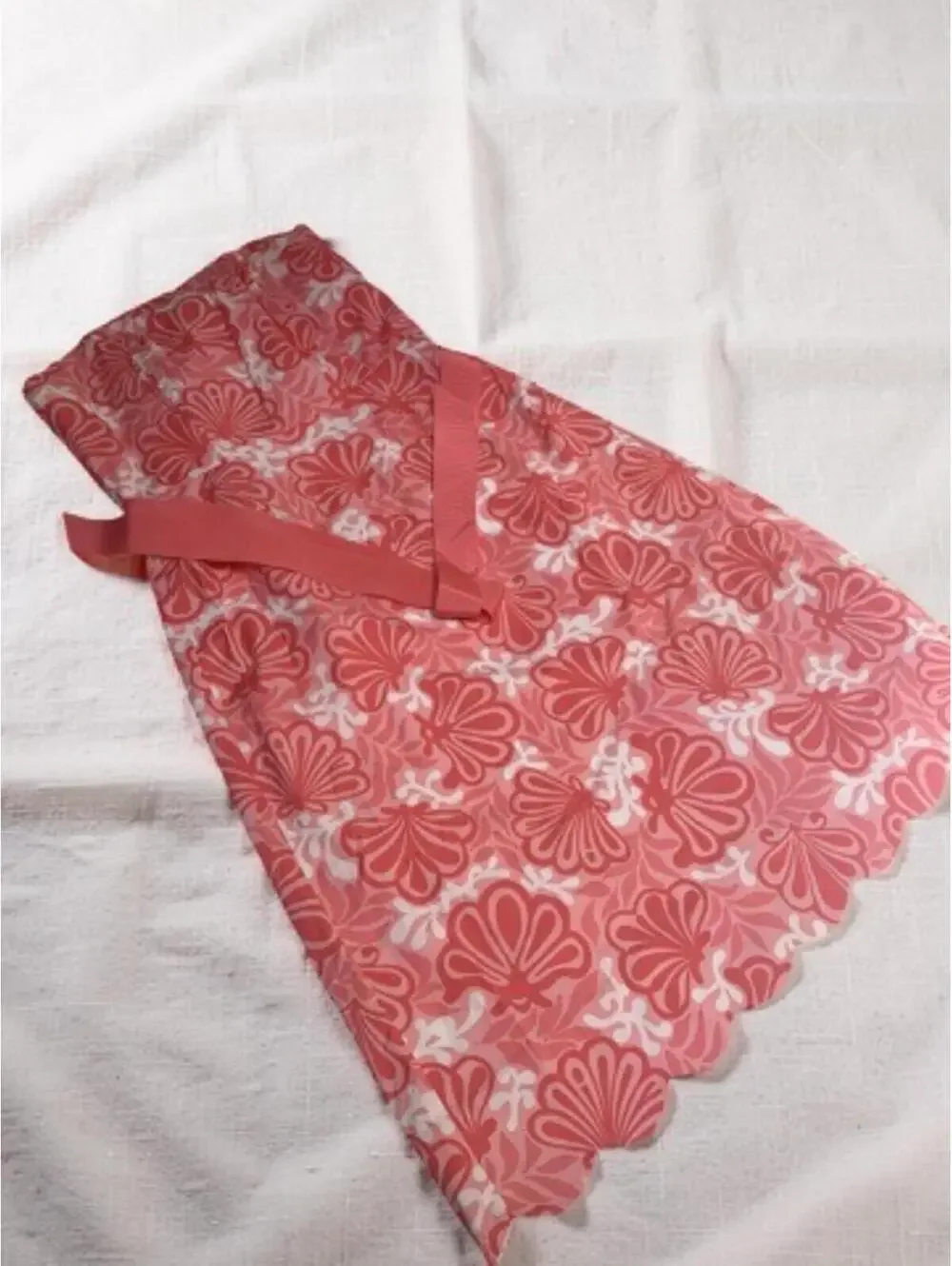 Lilly Pulitzer Sienna Size 4 Strapless Bandeau Coral Pink and White Dress - Picture 7 of 8